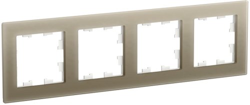 Рамка универсальная Systeme Electric AtlasDesign Nature 4-м. стекло шампань картинка